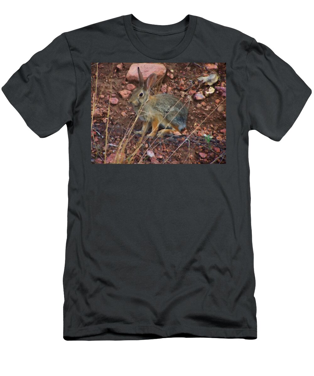 Cottontail T-Shirt featuring the photograph Mountain Cottontail by Flees Photos