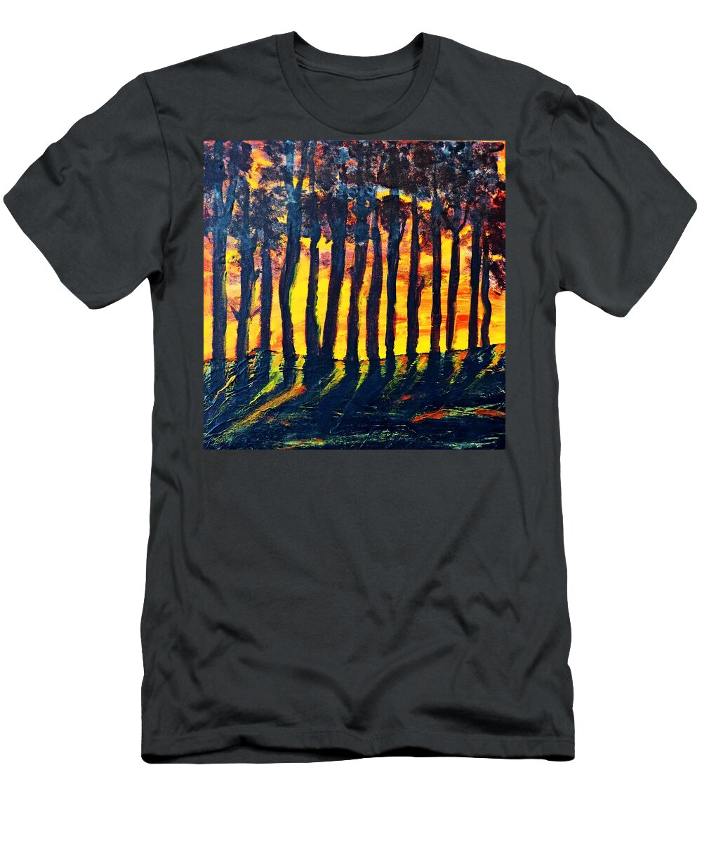 Abstract T-Shirt featuring the painting Ridge Glow by Sharon Williams Eng