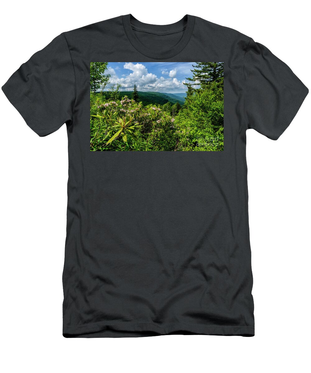Summer T-Shirt featuring the photograph Mountain Laurel and Ridges by Thomas R Fletcher