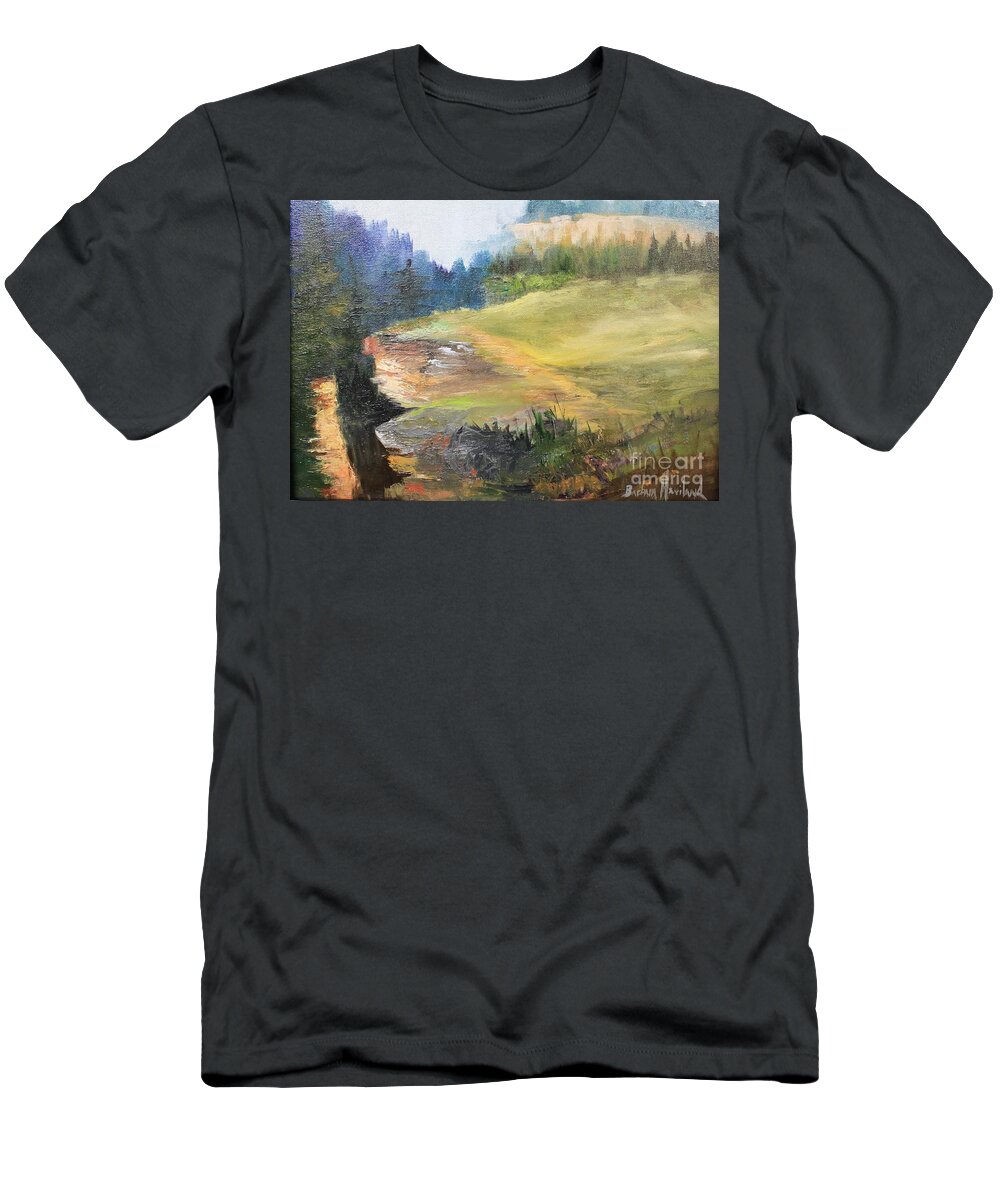 Mountain T-Shirt featuring the painting Mountain View by Barbara Haviland