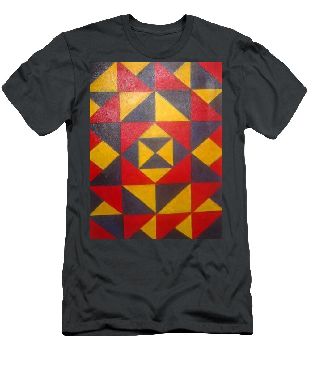 Abstract T-Shirt featuring the painting Mountian Woman by Andrew Johnson