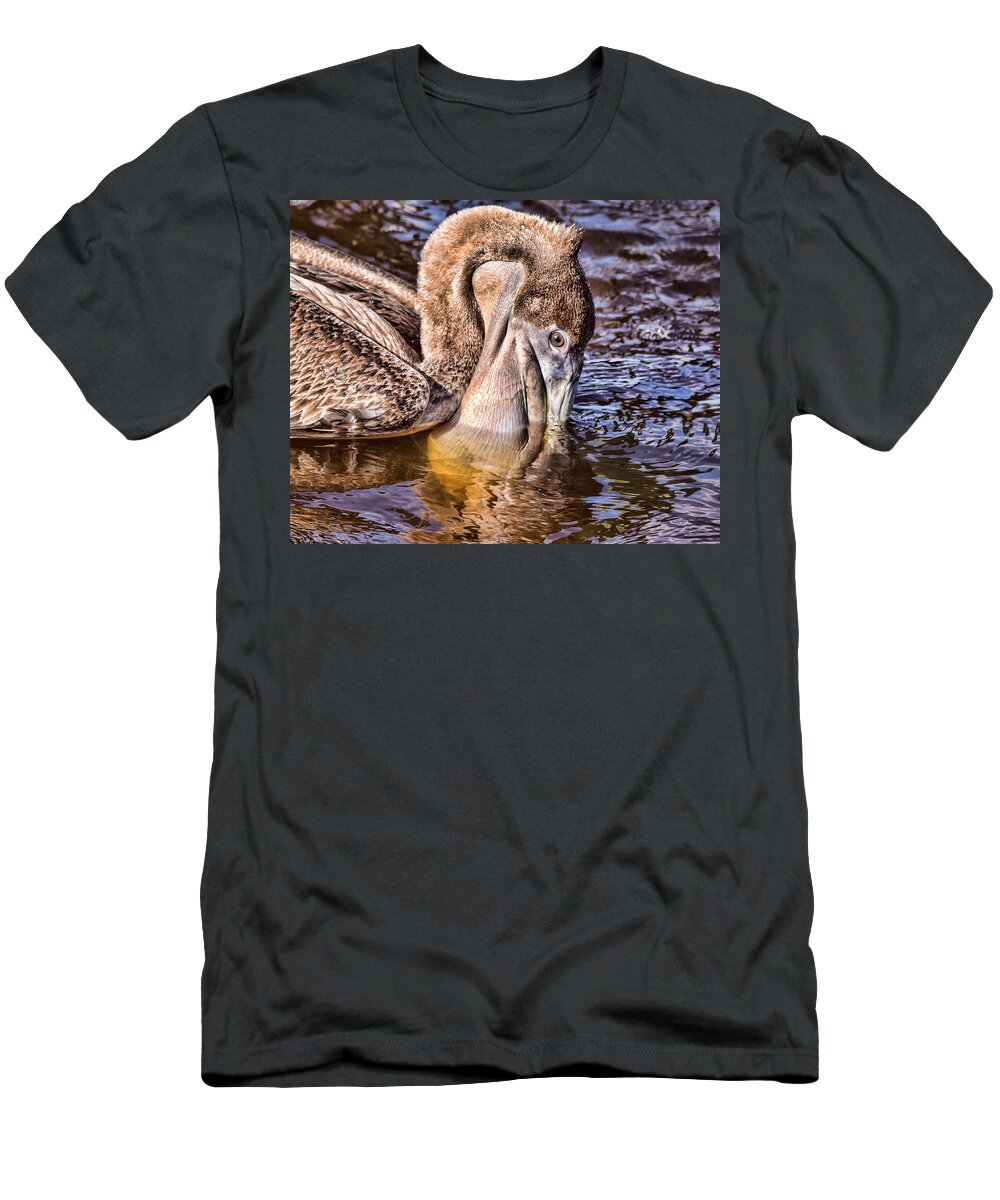 Pelican Eating T-Shirt featuring the photograph Mouth Full by Joe Granita