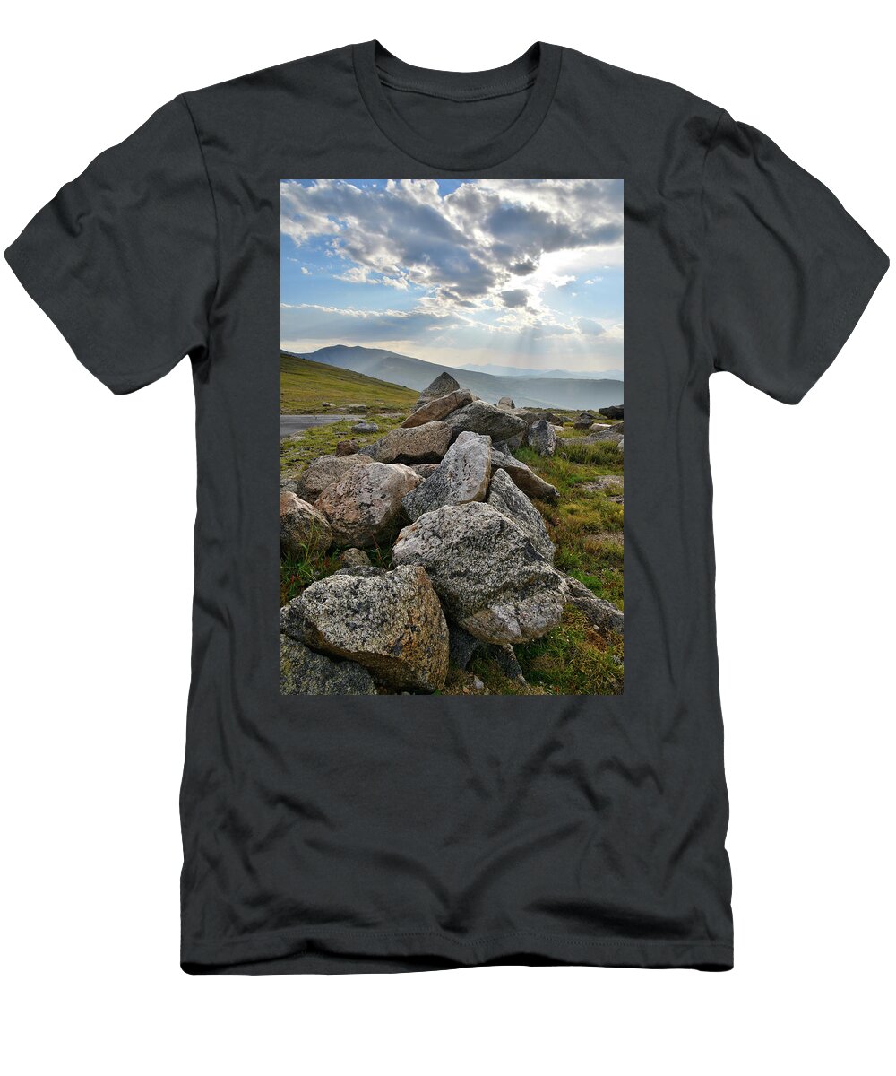 Mt. Evans T-Shirt featuring the photograph Mt. Evans Sunset by Ray Mathis
