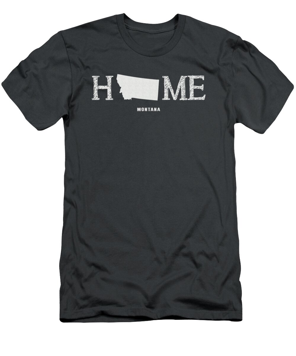 Montana T-Shirt featuring the mixed media MT Home by Nancy Ingersoll