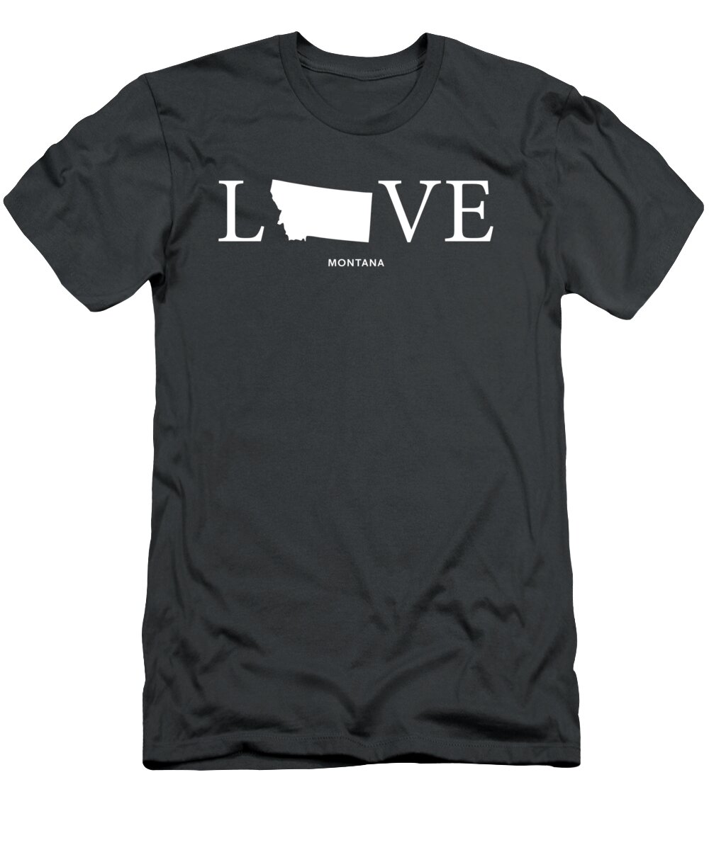 Montana T-Shirt featuring the mixed media MT Love by Nancy Ingersoll