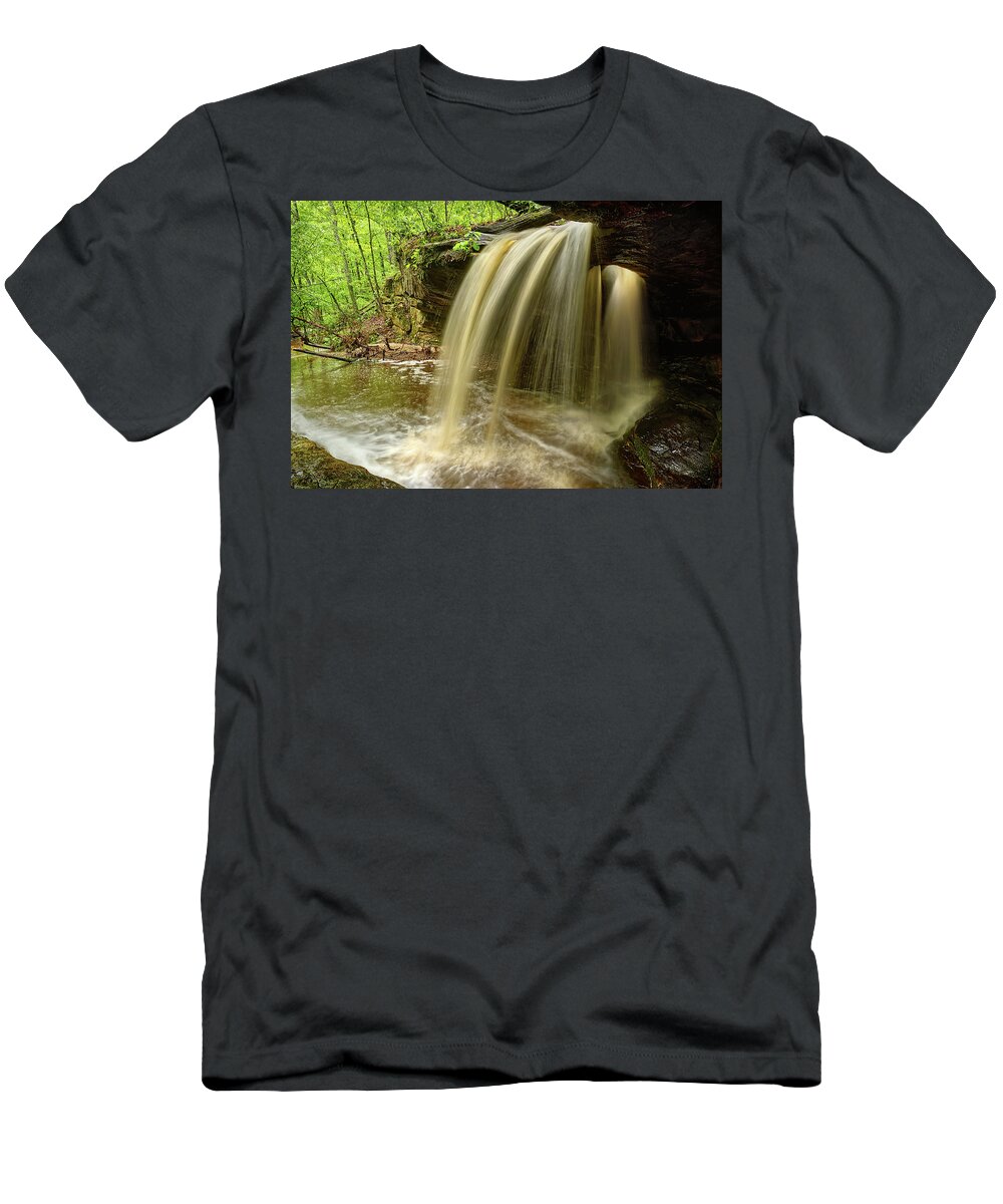 2015 T-Shirt featuring the photograph Muddy Cascade by Robert Charity