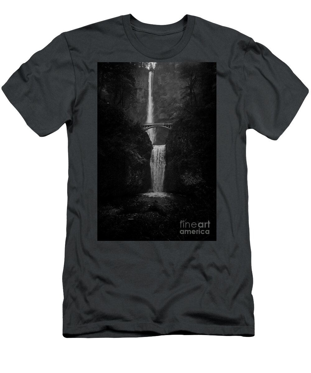 Waterfall T-Shirt featuring the photograph Multnomah by Steve Triplett