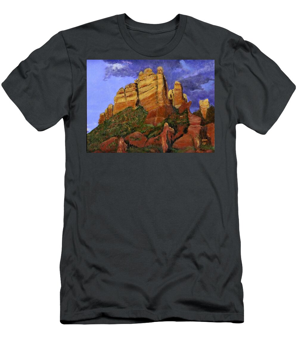 Arizona T-Shirt featuring the painting Munds Mountain by Jamie Frier