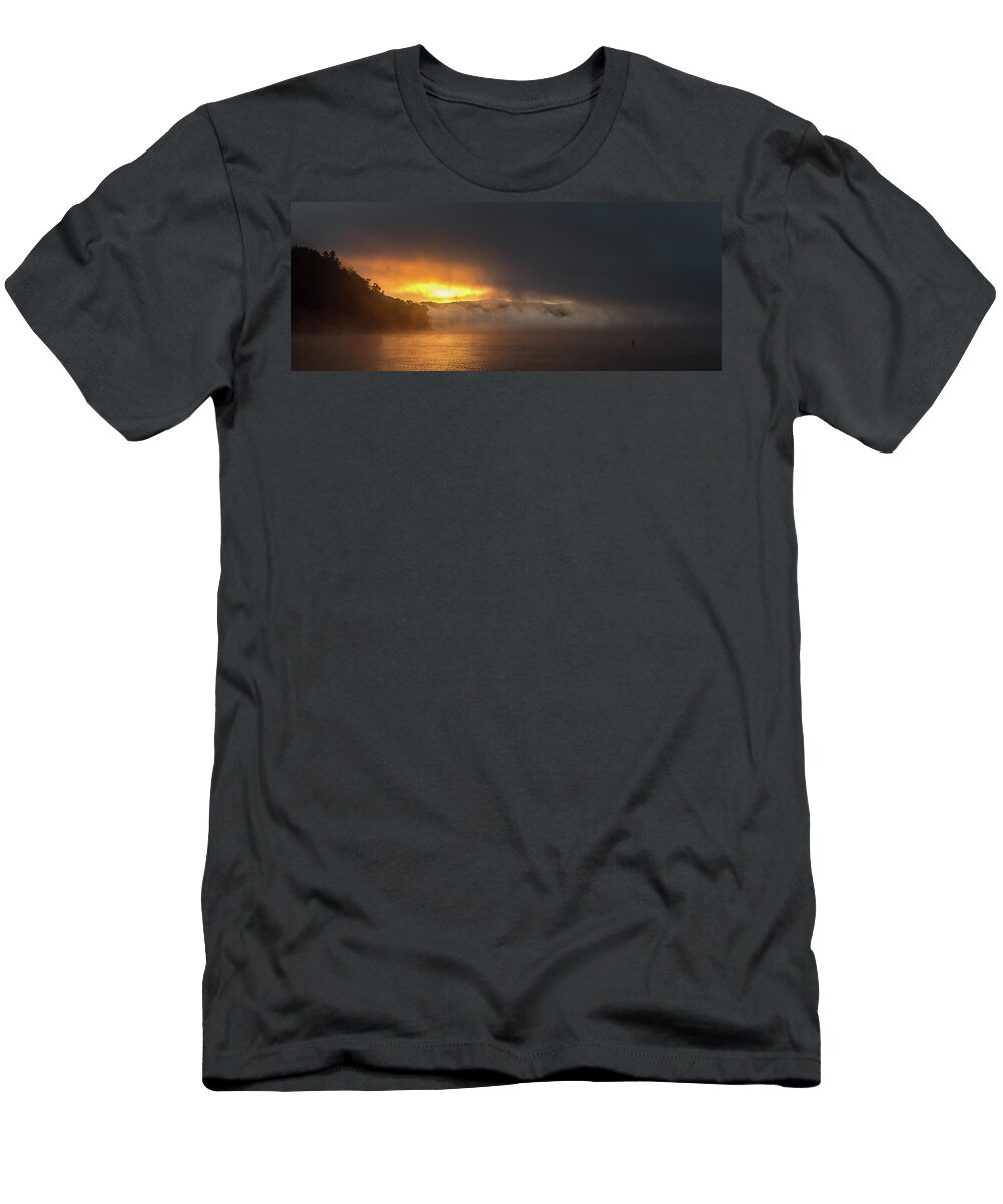 Cave Run Lake T-Shirt featuring the photograph Muskie Bend Sunrise by Randall Evans