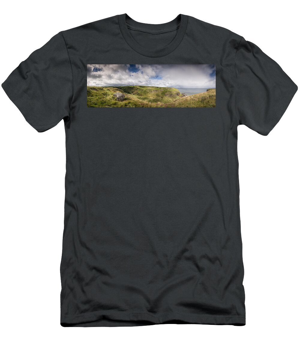 Mussenden Temple T-Shirt featuring the photograph Mussenden Temple and the Black Glen by Nigel R Bell