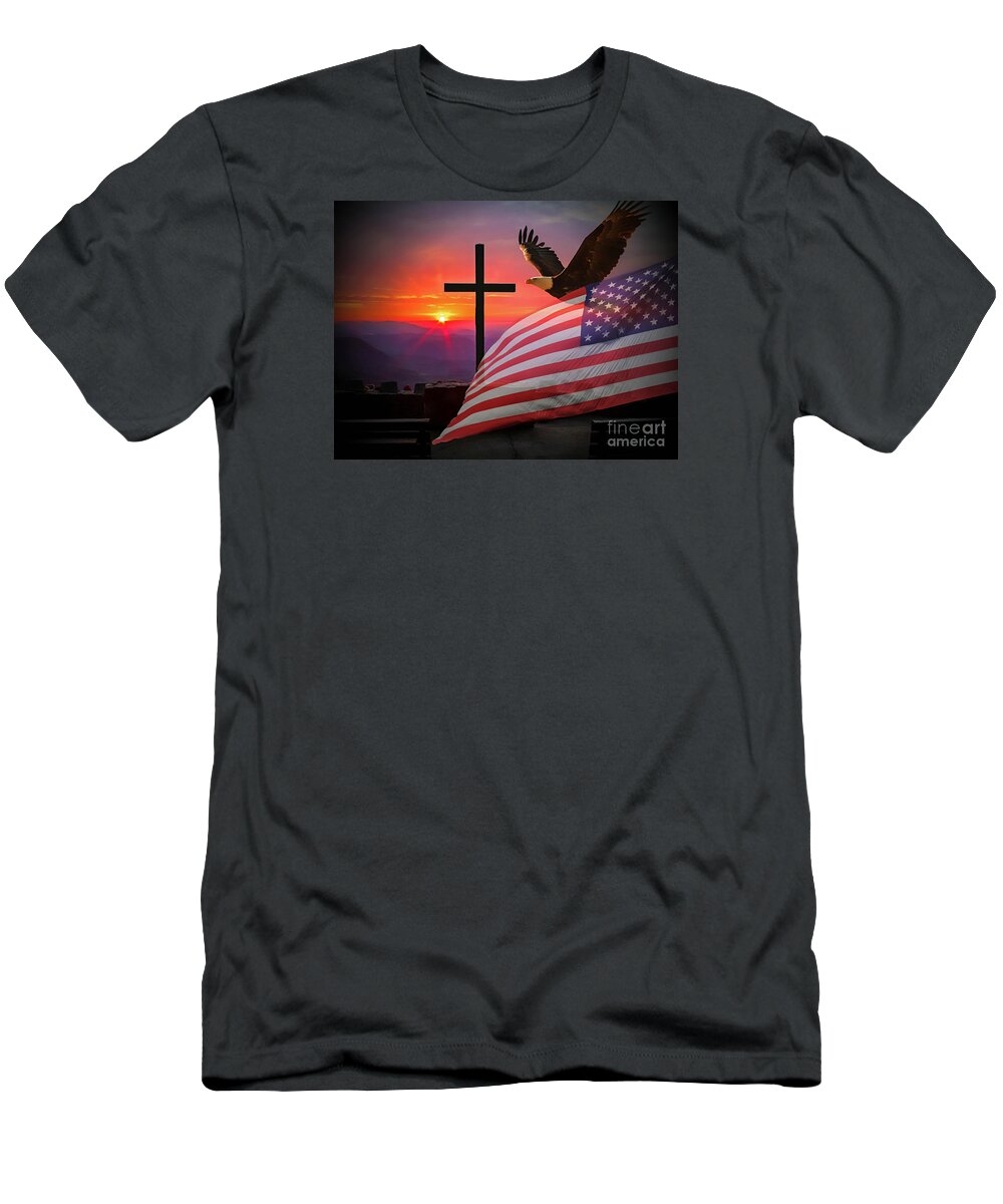Flag T-Shirt featuring the photograph My Country by Geraldine DeBoer