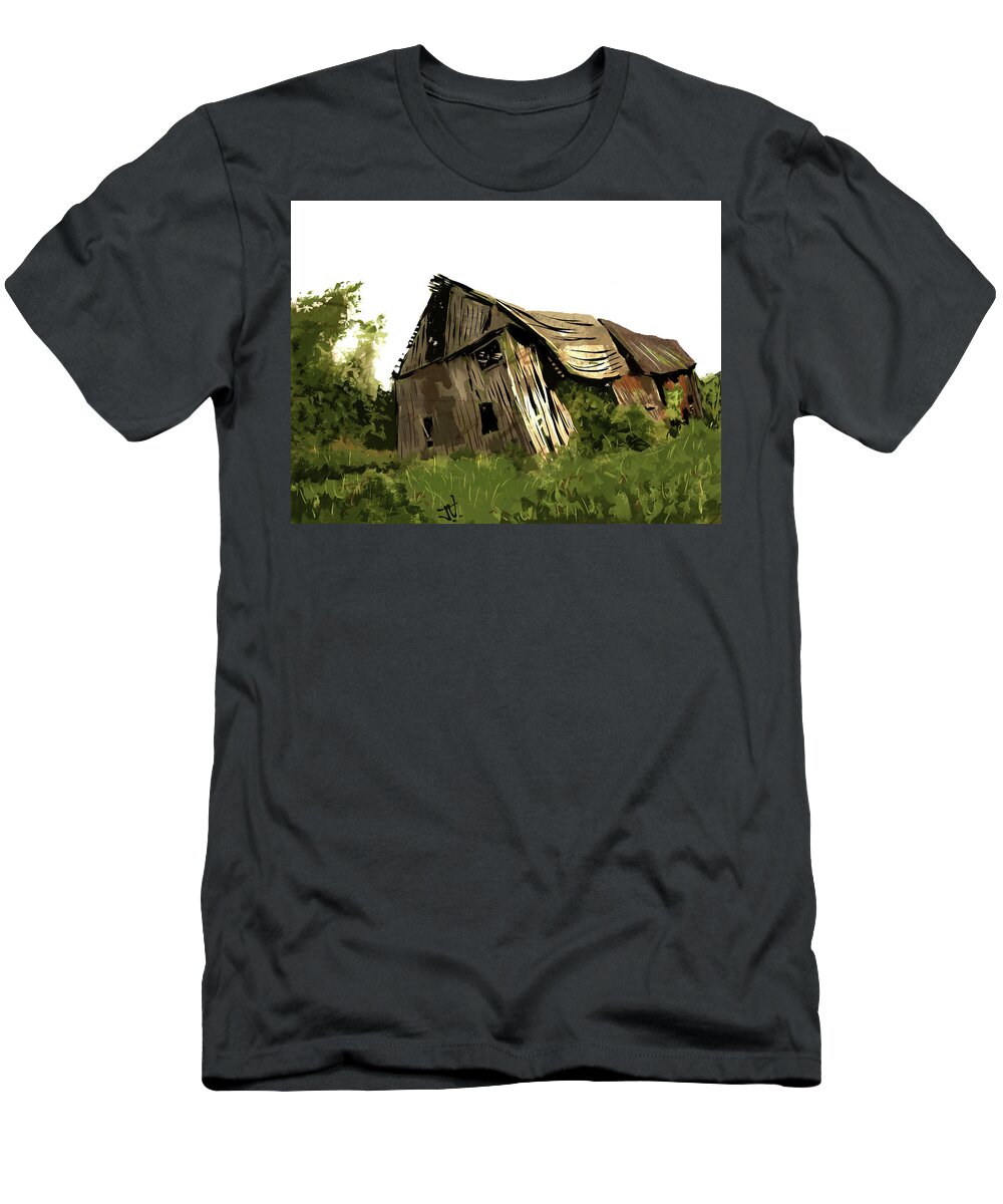 Barn T-Shirt featuring the digital art My Favourite Barn by Jim Vance