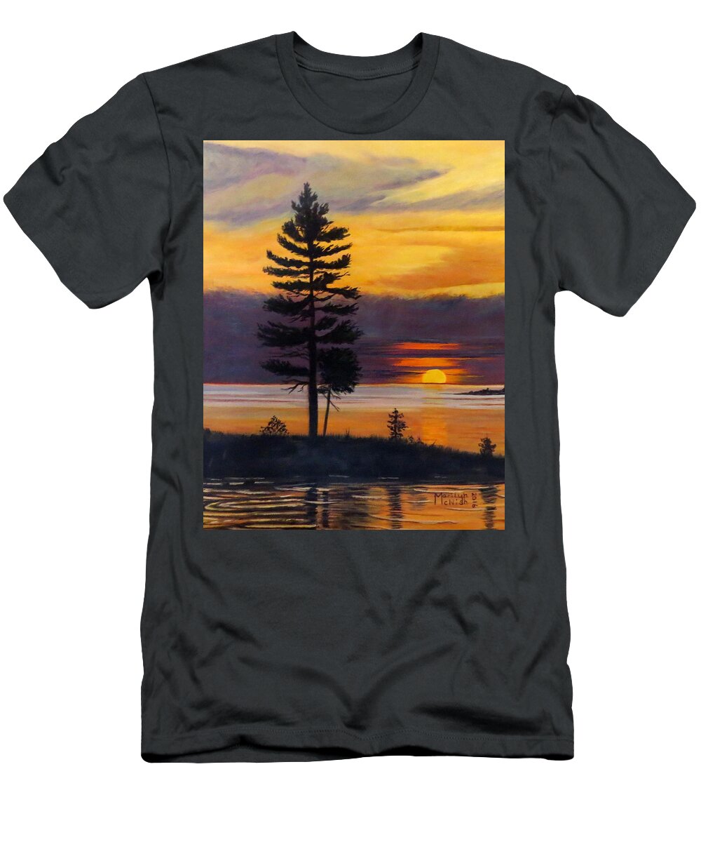 White Pine T-Shirt featuring the painting My Place by Marilyn McNish