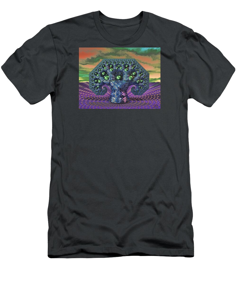 Computer T-Shirt featuring the digital art My Pythagoras Tree by Manny Lorenzo