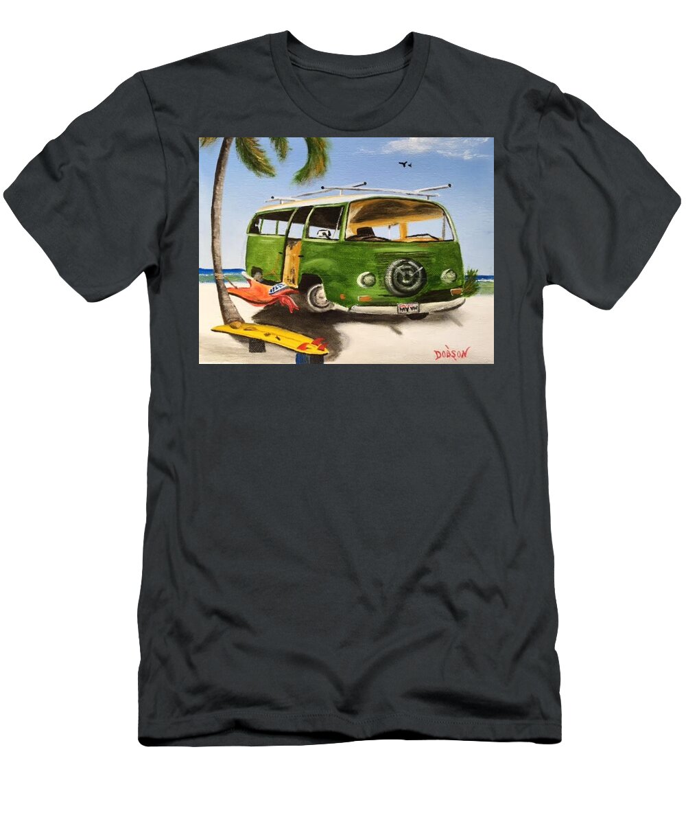 Vw T-Shirt featuring the painting My VW Van by Lloyd Dobson