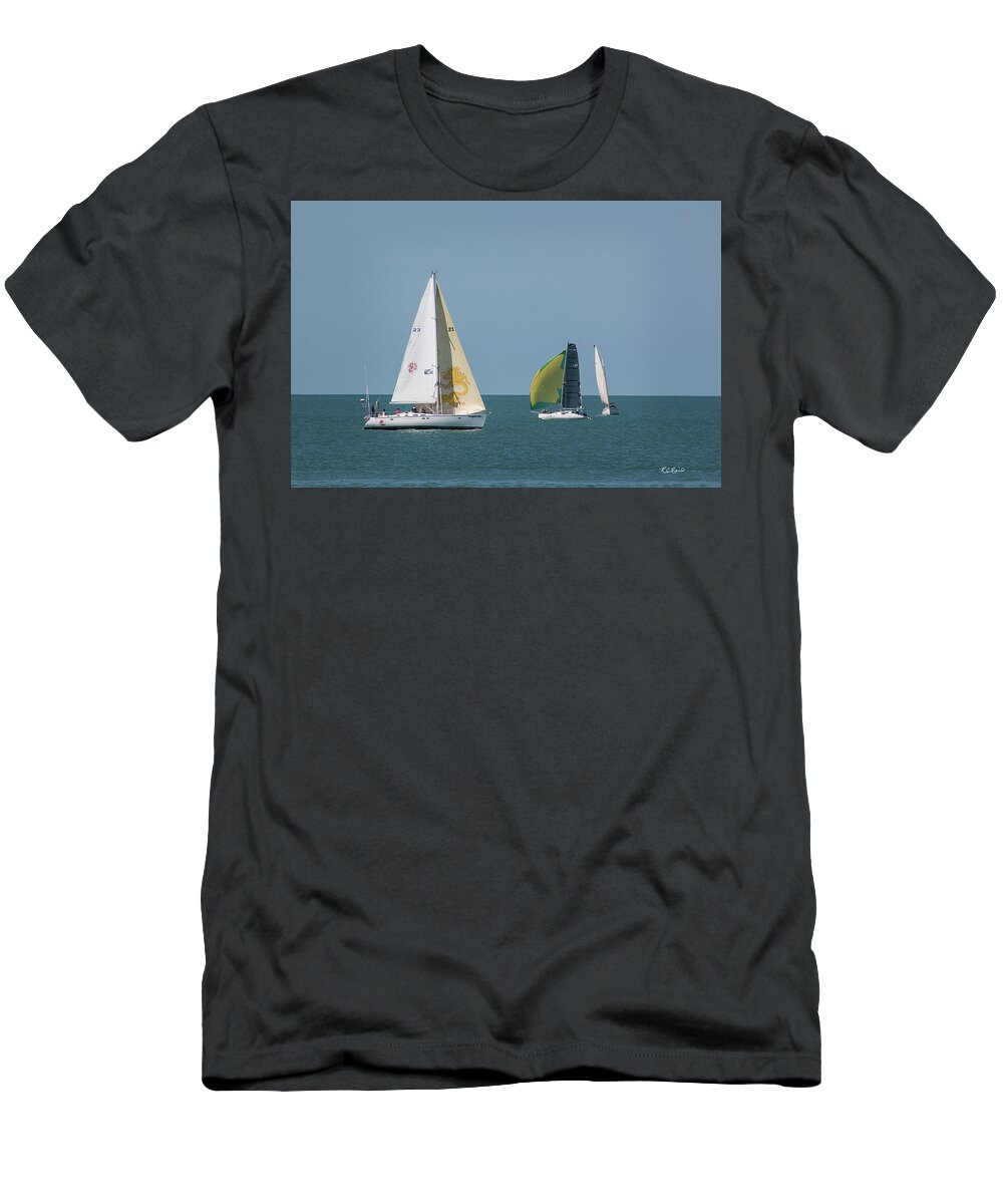 Florida T-Shirt featuring the photograph Naples Pier Sailboat Regatta - Prepping for the Race by Ronald Reid