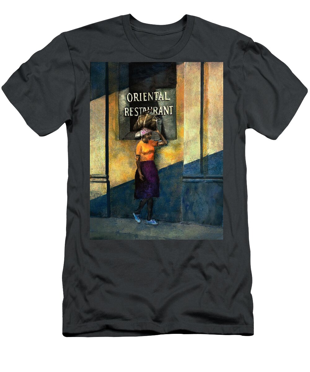 Watercolor T-Shirt featuring the painting Nassau by Rick Mosher