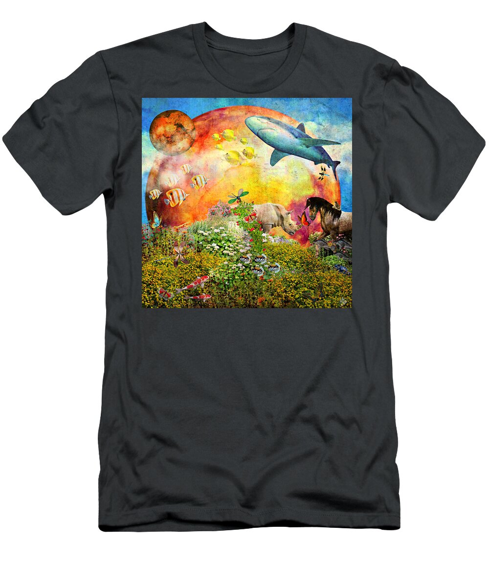 Mother Nature T-Shirt featuring the digital art Nature Awareness by Ally White