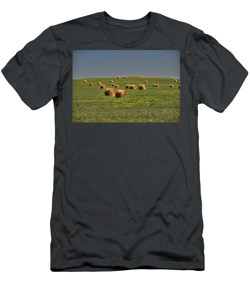 Hay T-Shirt featuring the photograph Nebraska Hay 01 by Jonathan Sabin