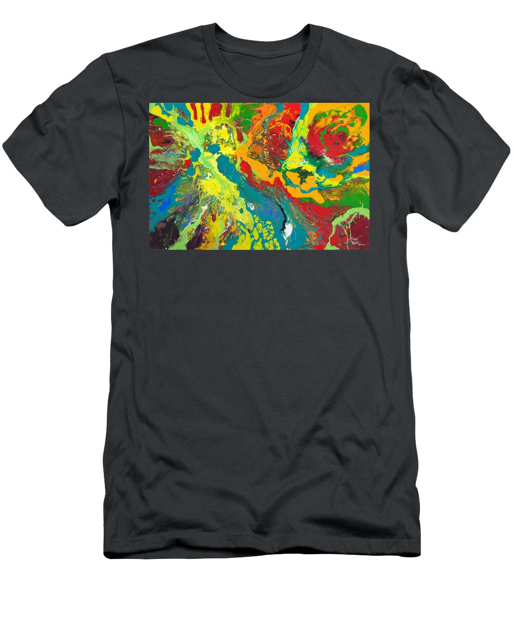 Nebula T-Shirt featuring the painting Nebula by Sally Trace