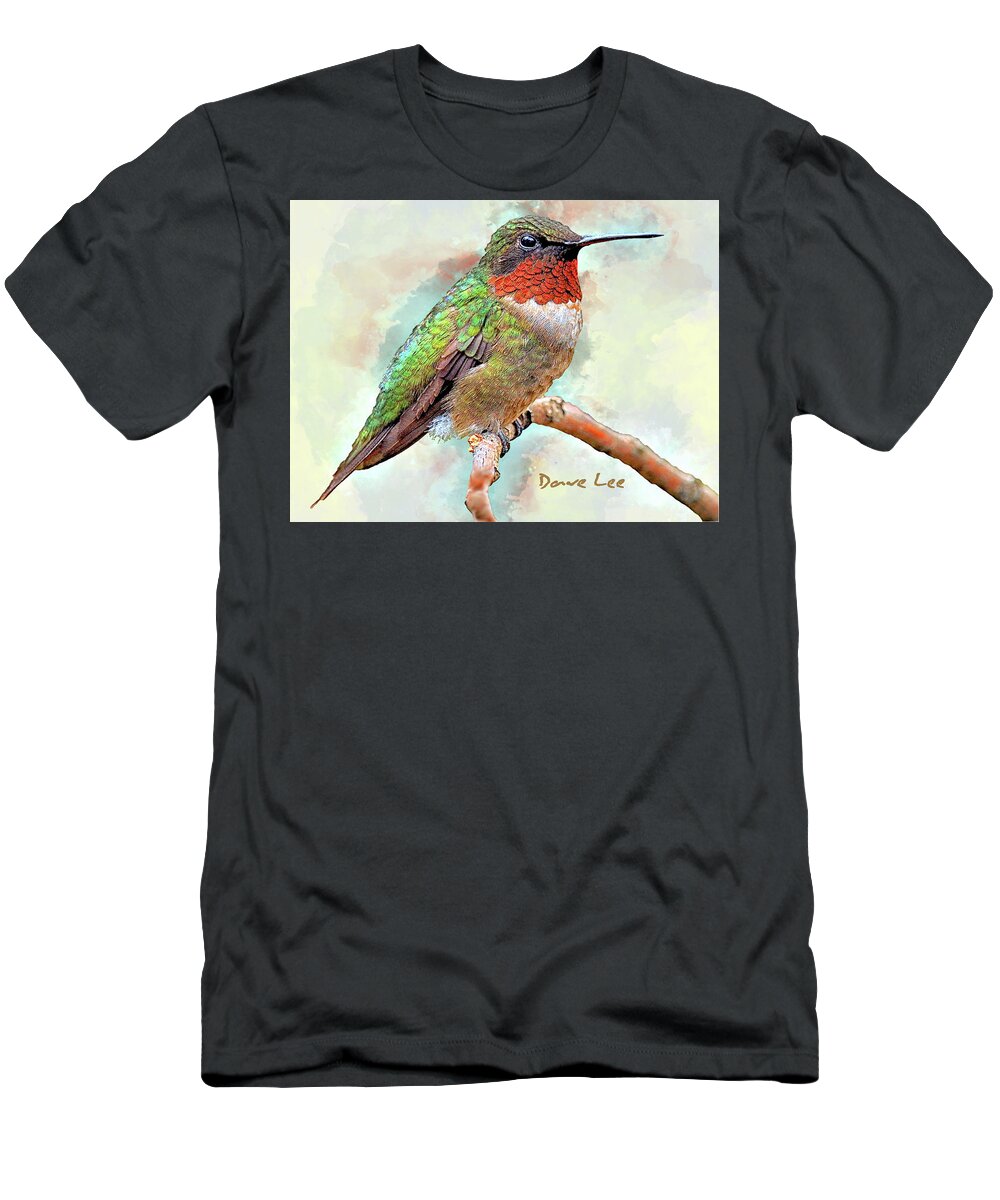 Hummingbird T-Shirt featuring the mixed media Nectar Bandit by Dave Lee