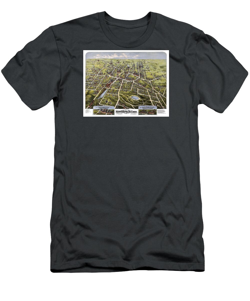 New Britain T-Shirt featuring the photograph Antique Map of New Britain Connecticut 1875 by Phil Cardamone