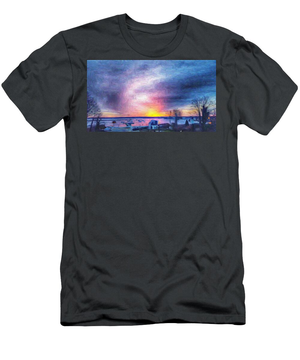 Vineyard Haven T-Shirt featuring the photograph New Dawn Vineyard Haven by Jeffrey Canha