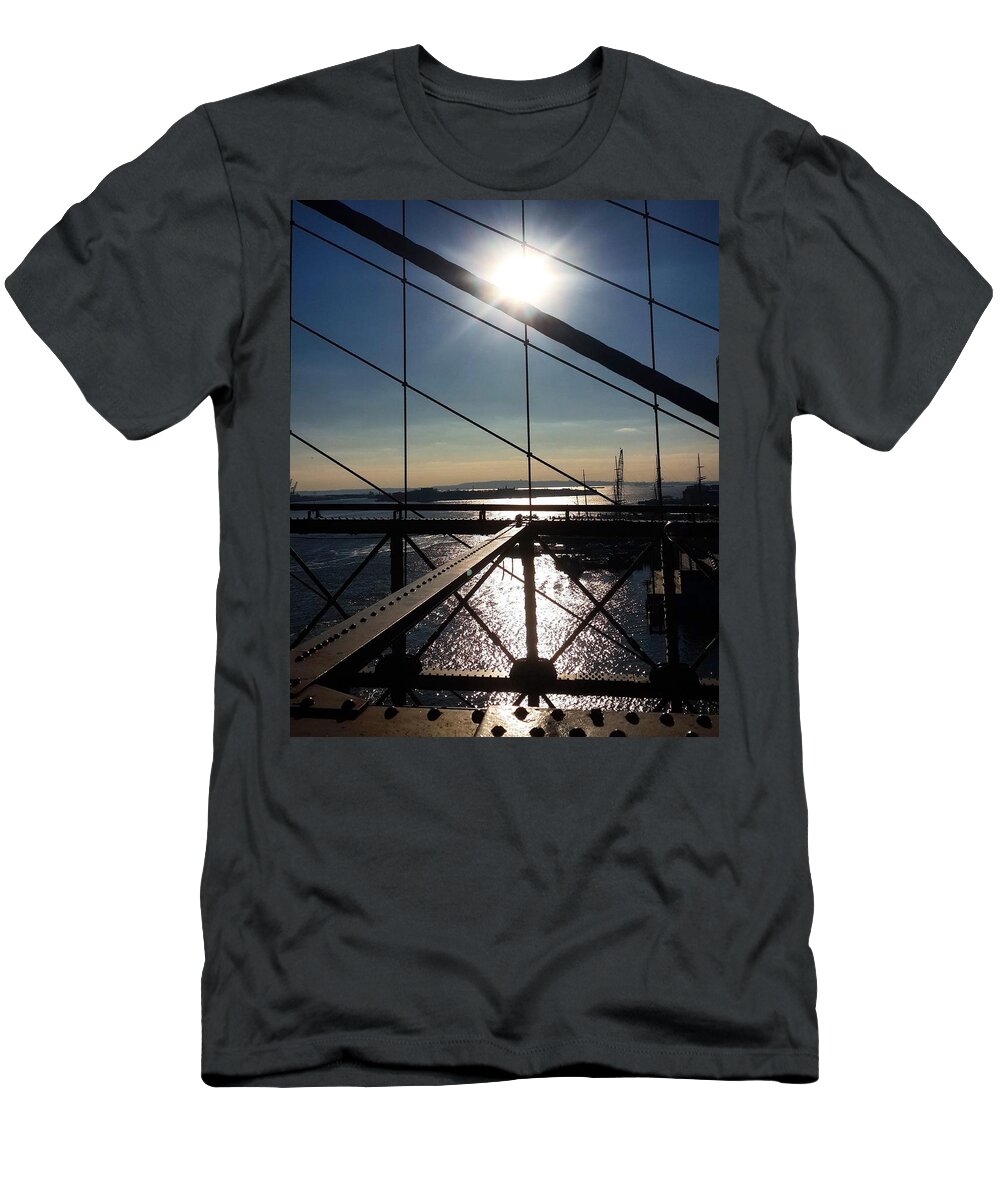  T-Shirt featuring the photograph New York City - Brooklyn Bridge by Lush Life Travel
