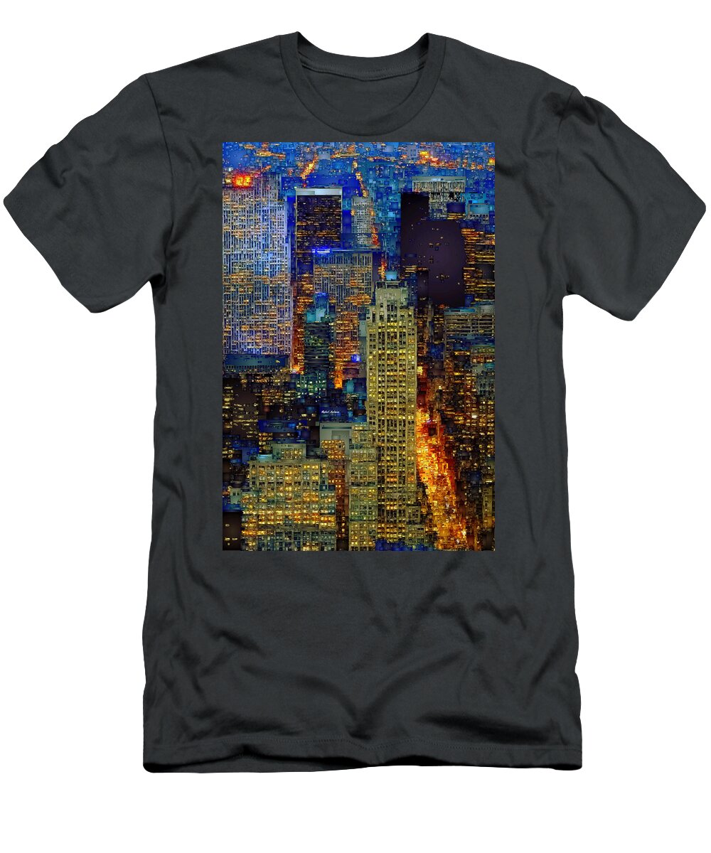Rafael Salazar T-Shirt featuring the digital art New York City by Rafael Salazar