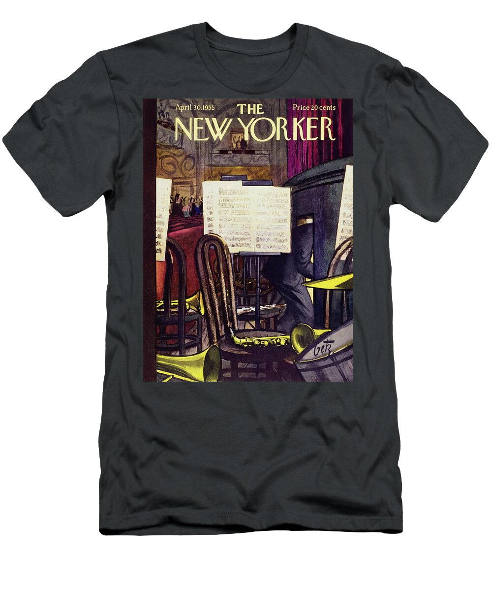 Musician T-Shirt featuring the painting New Yorker April 30 1955 by Arthur Getz
