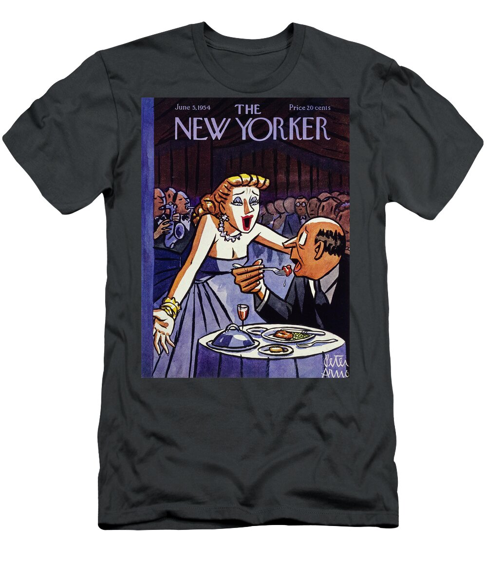 Singer T-Shirt featuring the painting New Yorker June 5 1954 by Peter Arno