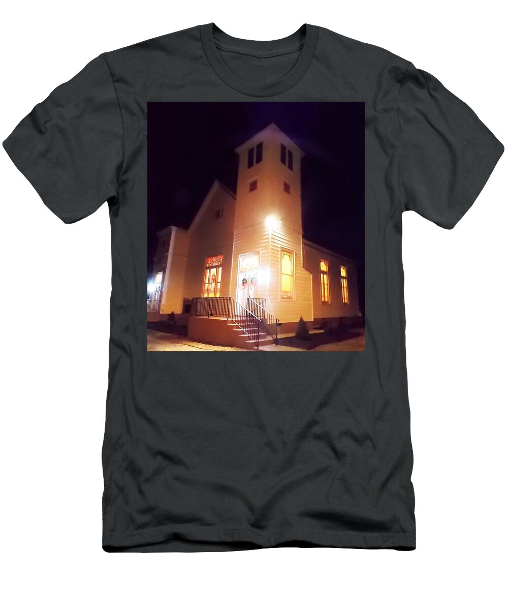 Real Estate T-Shirt featuring the photograph Night Exterior by Kathern Ware