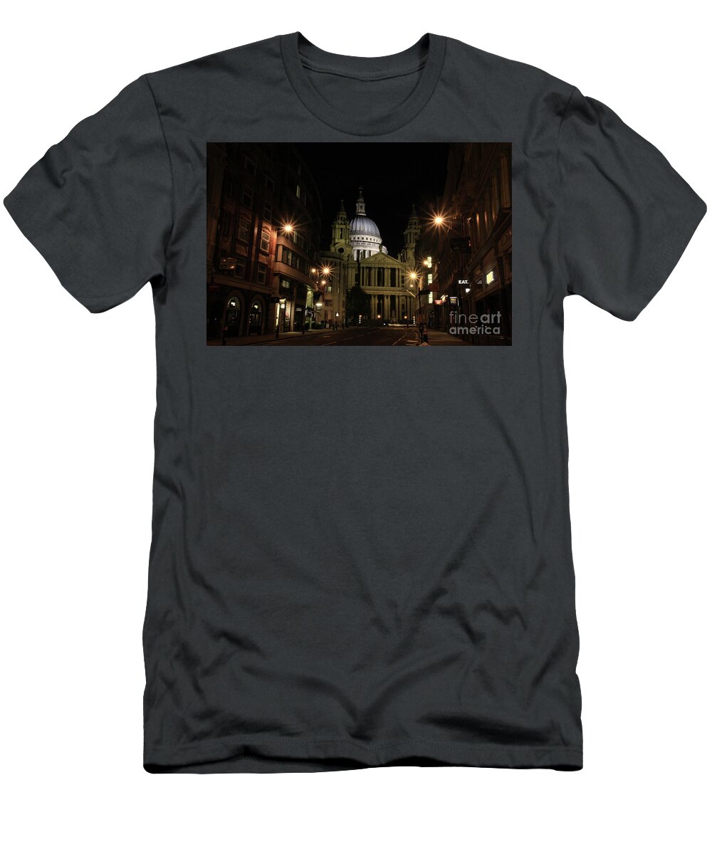 St Pauls Cathedral T-Shirt featuring the photograph Night view of St Pauls Cathedral by Jasna Buncic