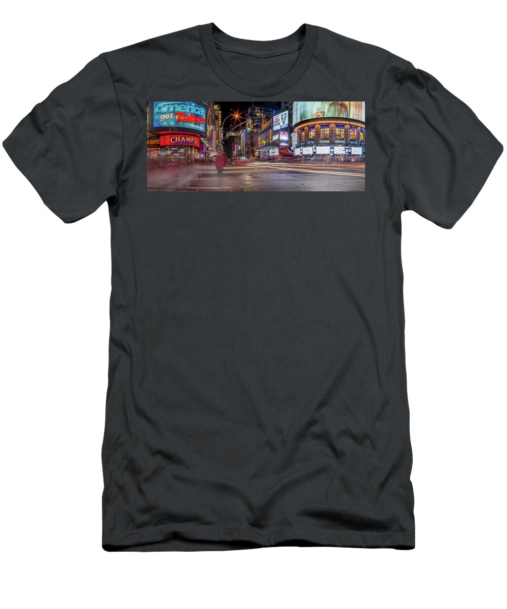 Nights On Broadway T-Shirt featuring the photograph Nights On Broadway by Az Jackson