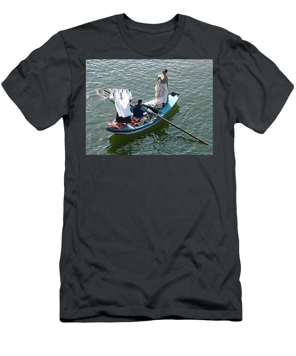 Egypt T-Shirt featuring the photograph Nile River Merchants by Joseph Hendrix