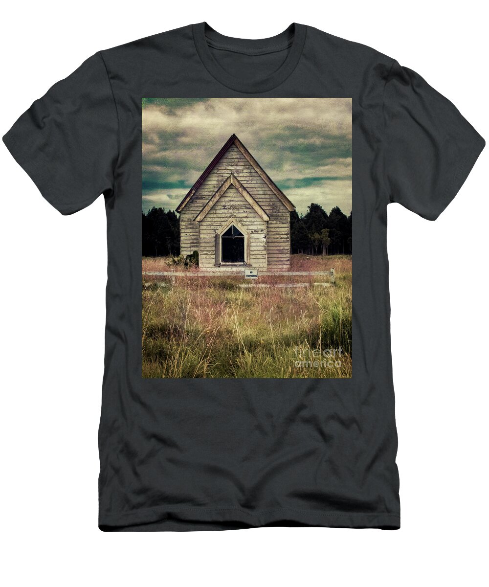 Church T-Shirt featuring the photograph No Trepassing by Karen Lewis
