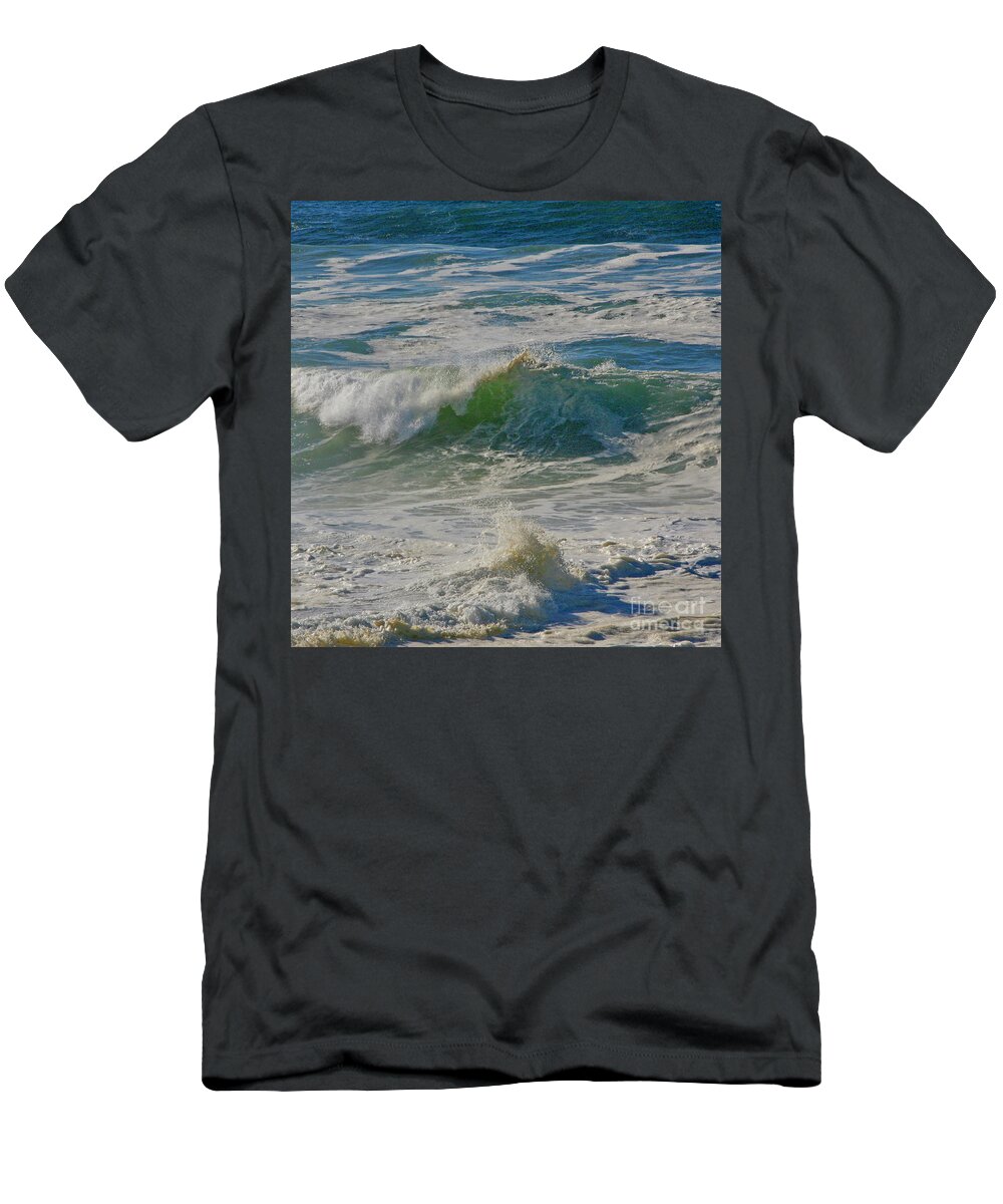 Waves T-Shirt featuring the photograph North Beach Day by Joyce Creswell