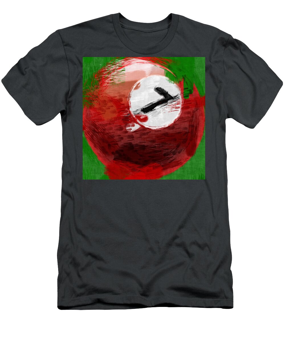 Seven T-Shirt featuring the photograph Number Seven Billiards Ball Abstract by David G Paul