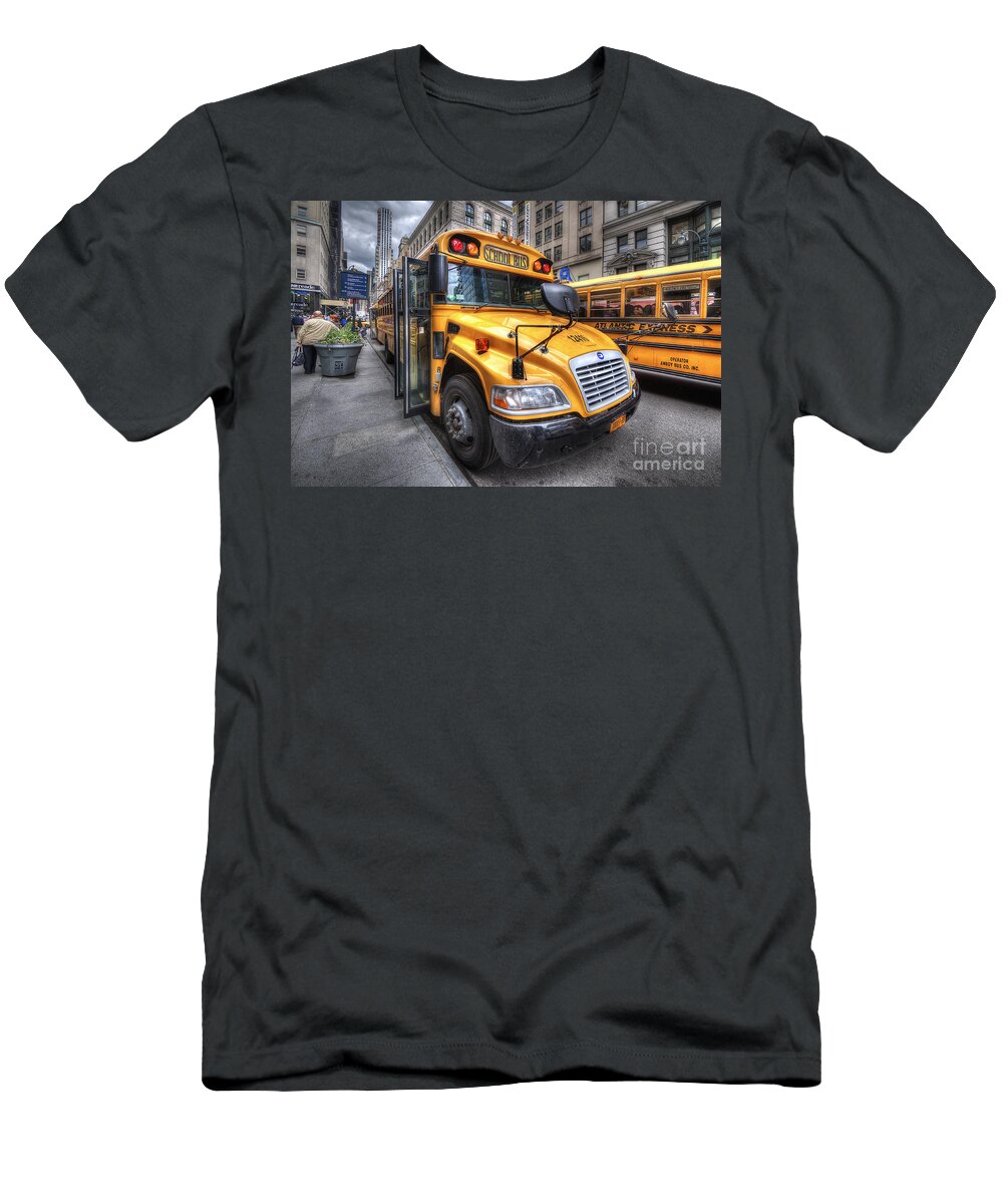 Yhun Suarez T-Shirt featuring the photograph NYC School Bus by Yhun Suarez