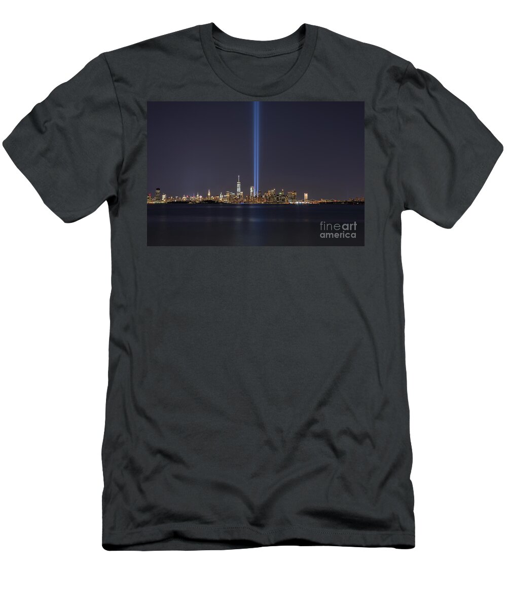 Nyc T-Shirt featuring the photograph NYC Skyline Memorial by Michael Ver Sprill