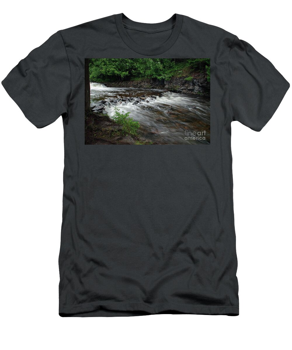 Water T-Shirt featuring the photograph Ocqueoc Falls #2 by Randy Pollard