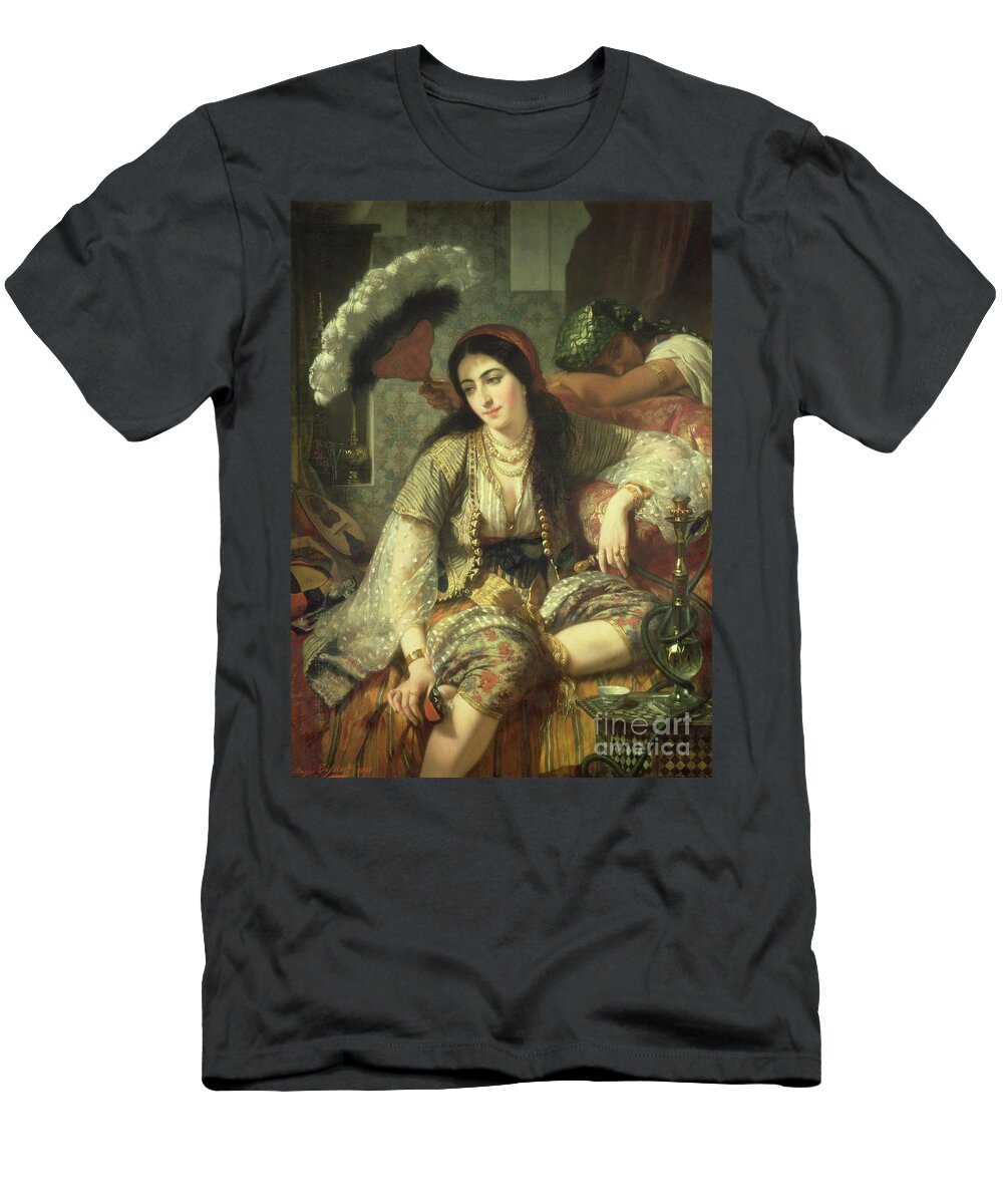 Odalisque T-Shirt featuring the painting Odalisque by Jean Baptiste Ange Tissier