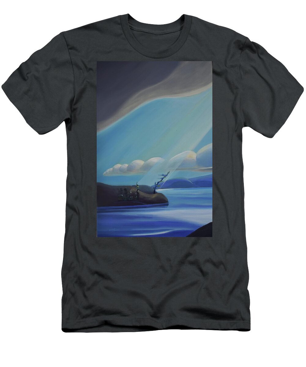 Triptych T-Shirt featuring the painting Ode to the North II - Left Panel by Barbel Smith