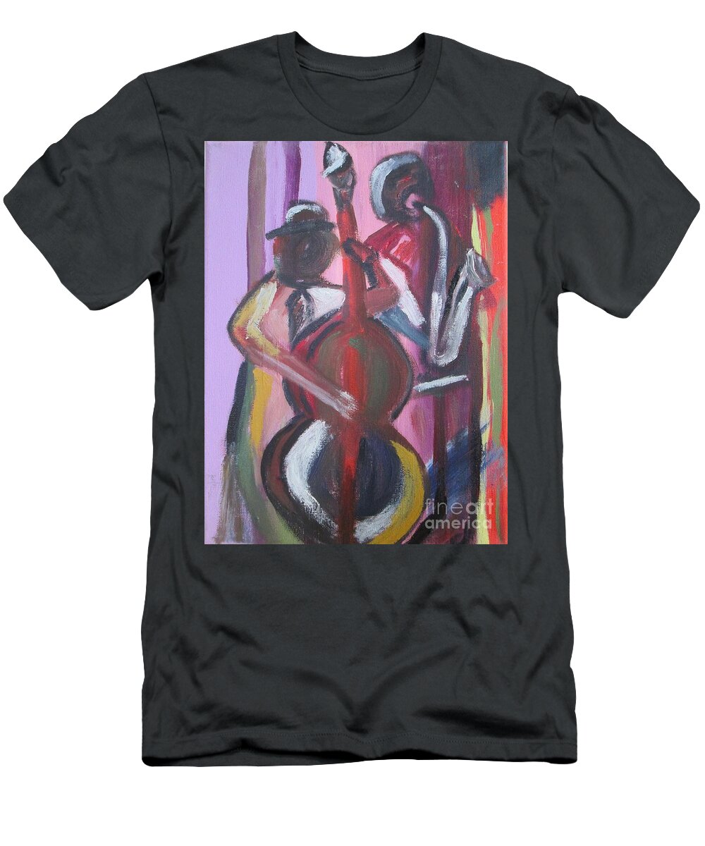 Jazz T-Shirt featuring the painting Oh for the Music by Jennylynd James