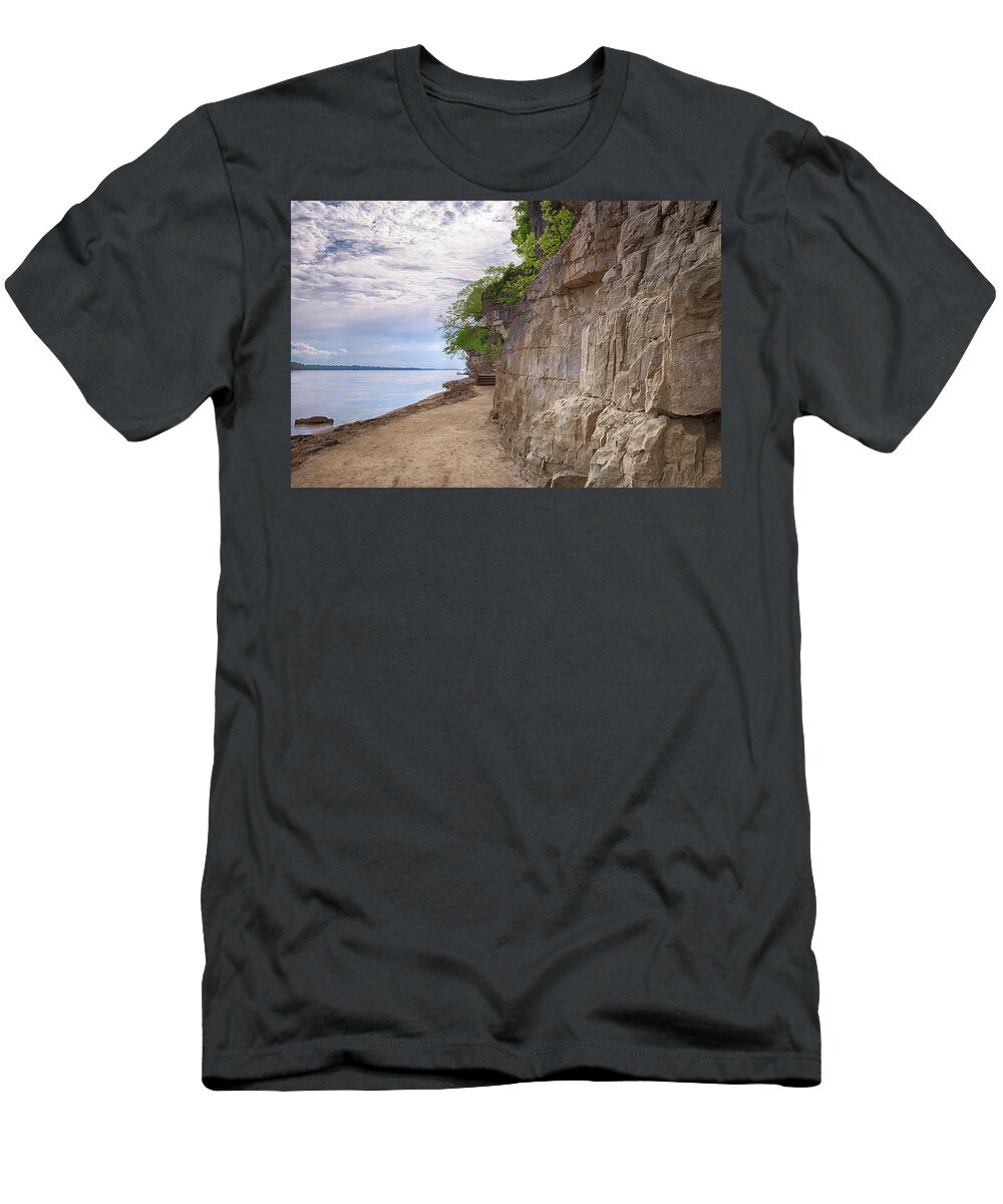 Cave In Rock T-Shirt featuring the photograph Ohio River View by Susan Rissi Tregoning