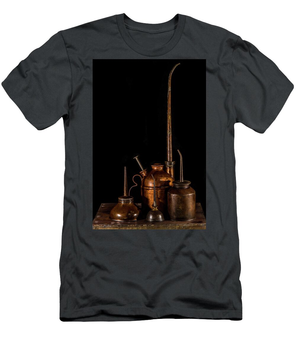 Still Life T-Shirt featuring the photograph Oil Cans by Paul Freidlund