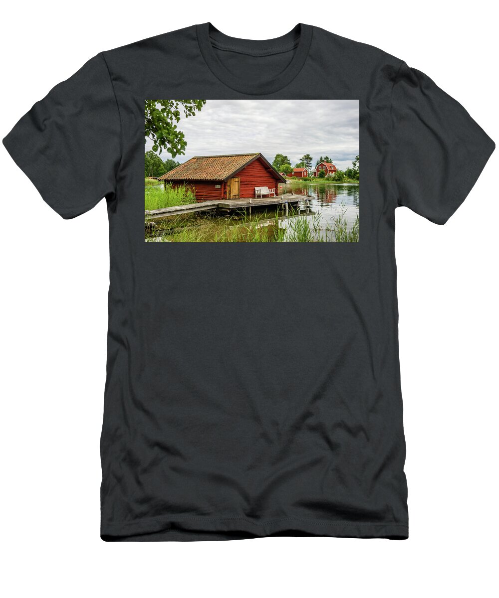 The Old Boathouse T-Shirt featuring the photograph Old boathouse by Torbjorn Swenelius