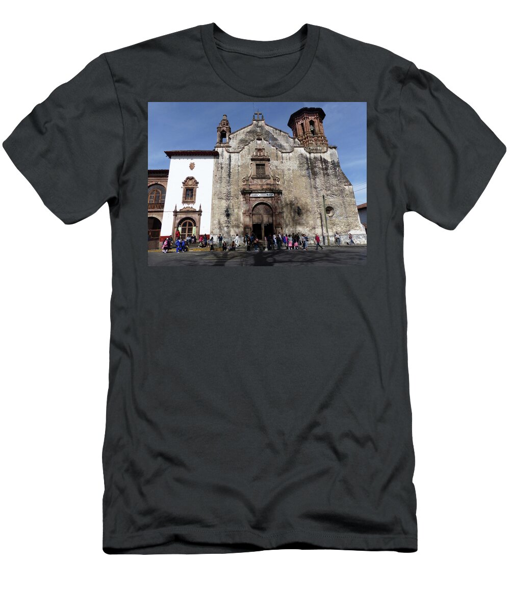 Church T-Shirt featuring the photograph Church in Historic Patzcuaro by Rosanne Licciardi