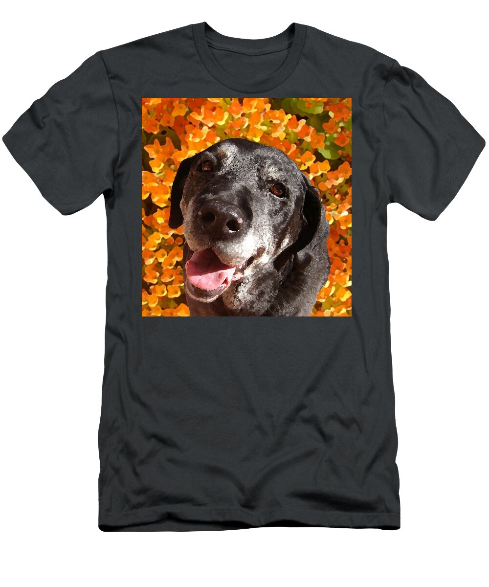 Labrador Retreiver T-Shirt featuring the painting Old Labrador by Amy Vangsgard