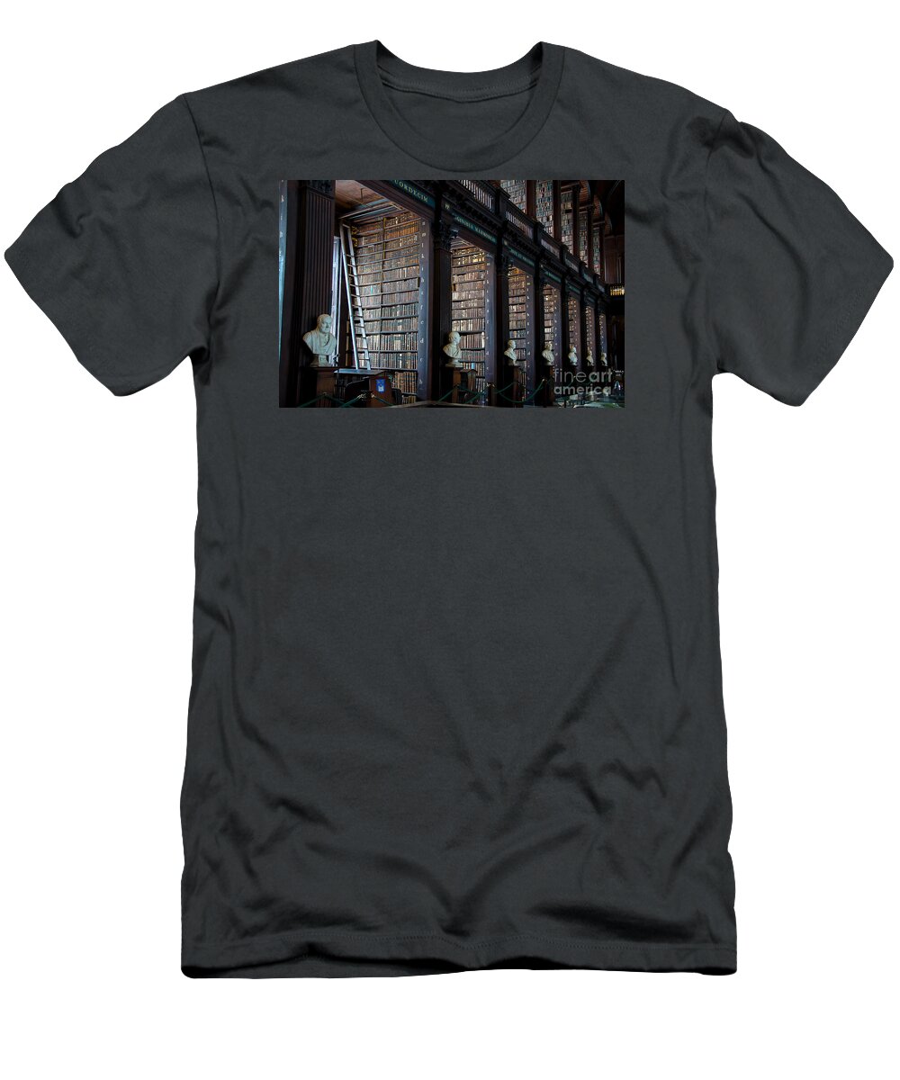 Ireland T-Shirt featuring the photograph Old Room in the Trinity College Library in Dublin by RicardMN Photography